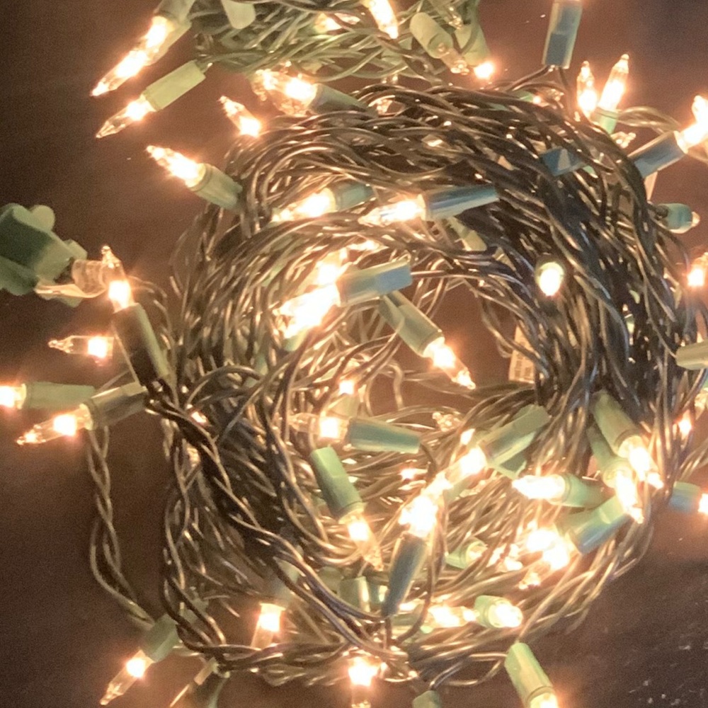 Clear christmas string lights